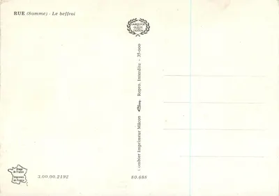 Rue (Somme) — O sino — Impressor Mâcon — Verso