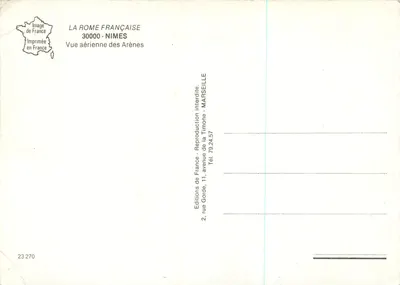 Arènes de Rome — widok lotniczy — Éditions de France, Nîmes — Rewers