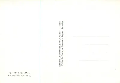 Pons (Charente) — Os Muros do Castelo — Éditions A. Gilbert — Verso