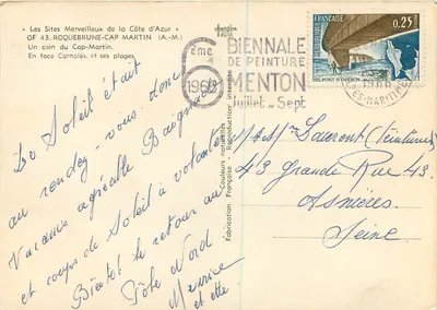 Cap-Martin — Roquebrune — Widok na zatokę i góry — Wydawca ADIA, nr 43 — Rewers