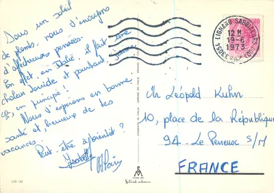 Lignano — praia e pôr do sol — editor Milano Dep. n° LIG 142 — Verso