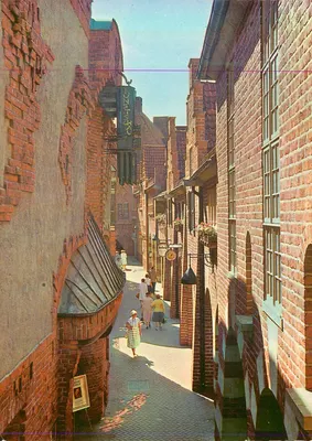 Rua estreita de Bremen — vista em perspectiva — Verlag Wilhelm Worthmann, Bremen