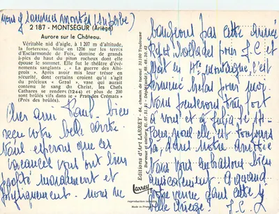 Montségur — Castelo de Montségur — Editions d'Art Larrey — Verso