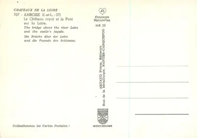 Zamek Loary — Królewski zamek i most nad Loarą — Artaud Frères, Nantes — Rewers