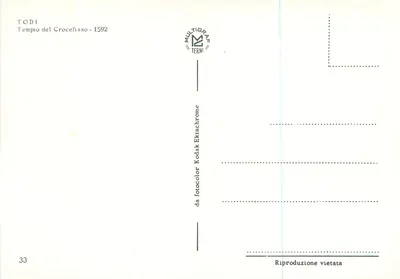 Todi - Templo do Crucifixo - 1592 — editor MULTIGRAF TERNI, n° 33 — Verso
