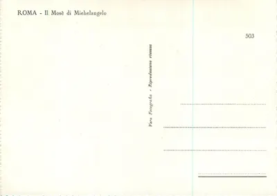 Rzym - Mojżesz Mikołaja Rzym — reprodukcja fotograficzna — seria 503 — Rewers