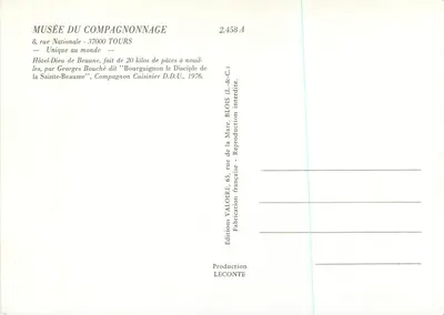Hôtel-Dieu w Beaune — model zredukowany — Wydawnictwo VALOIRE — Rewers