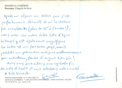 Kaplica św. Szóstego — Prowansja — Wydawca: Images & Lumières, Ref. 81 — Rewers