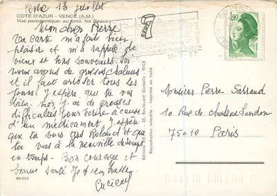 Costa Azzurra - Vence — vista panoramica con i Baous in fondo — Edizioni S.E.A. - 88/233 — Verso