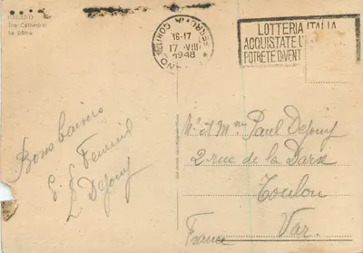 Milano - Il Duomo — cathédrale gothique avec foule devant, éditeur Stabilografia Caccia & Cappellari Milano — Verso