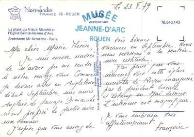 Plac Starego Rynku i Kościoła św. Jeanne d'Arc — Rouen — Wydawnictwo A. CIGOGNE — Rewers