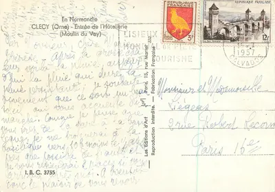 Clecy (Orne) — Wejście do Hôtellerie (Moulin du Vey) — Éditions d'Art — Rewers