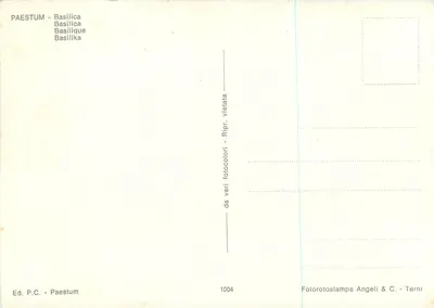 Paestum — Bazylika — Wyd. P.C. - Paestum nr 1004 — Rewers