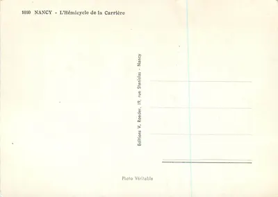 Nancy - L'Hémicycle de la Carrière — Éditions V. Roeder, Nancy — Rewers