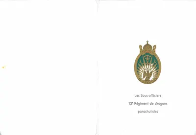 Bilhete postal moderno Les Sous Officiers 13e Regiment de Dragons Parachutistes Militaria