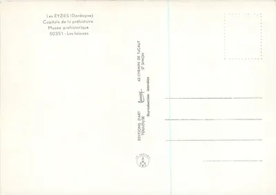 Les Eyzies (Dordogne) — Capitale della preistoria — Éditions d'Art Toulouse — Verso
