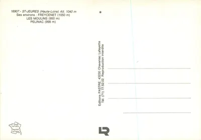 Saint-Jeures — widok z lotu ptaka — Éditions PASTRE — Rewers