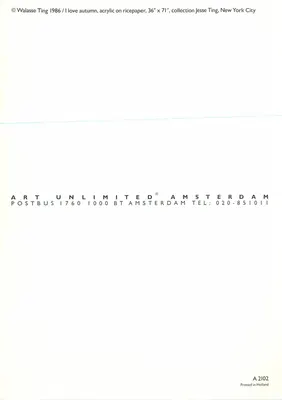 Jesień — akryl na papierze ryżowym — Walasse Ting, 1986 — Rewers
