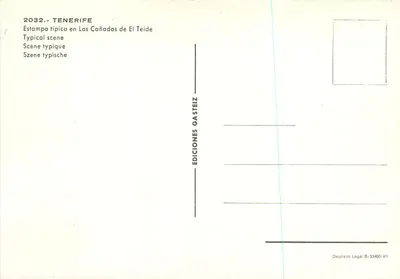 Typowa scena w Cañadas du Teide — Tenerife — Wydawnictwo Gasteiz — Rewers