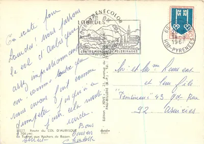 Route du Col d'Aubisque — Tunnel aux Rochers de Bazen — Edition Jove — Rückseite