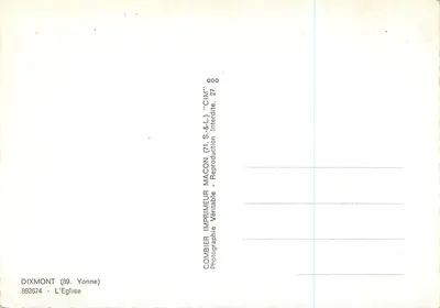 Dixmont — A Igreja — Impressor Combier — Verso