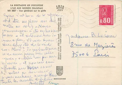 Ilha dos Monks (Morbihan) — Vista geral do golfo — Edições de Arte JOS — Verso