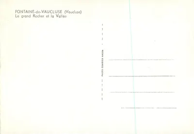 Fontaine-de-Vaucluse — El gran Roca y la Valle — Foto Combier Macon — Reverso