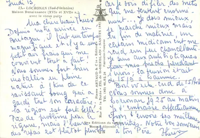 Locronan (Sud-Finistère) — Casa da Renascença com o velho poço — Editor St-Herblain — Verso
