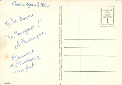 2° R.C. Ypern — Quartel — Werner Farb-Postkarten — Verso
