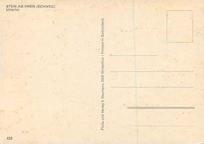 Stein am Rhein — Untertertor — E. Baumann, 423 — Verso