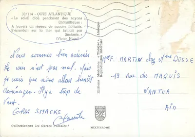 Kraj Atlantycki — zachód słońca nad morzem — Wydawnictwo Modernes, nr 33/114 — Rewers