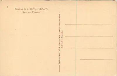 Kasteel van Chenonceaux — Toren van de Merken — Editeurs d'Art YVON — Achterkant