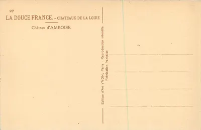 Castelo de Amboise — Castelos da Loire — Edição de Arte YVON — Verso