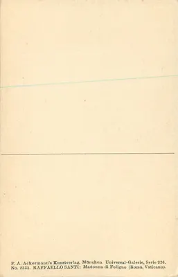 मैडोन्ना डी फॉलिग्नो — वैटिकन — F.A. Ackermann's Kunstverlag, म्यूनिख, श्रृंखला 226, संख्या 2333 — पीछे
