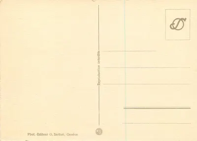 Genève. Internationaal Bureau voor Arbeid — uitgever O. Sartori, n° 3007 — Achterkant