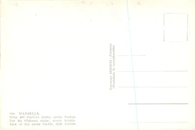 Castello arabo di Marbella — prima fenicio — Edizioni Arribas, n° 1009 — Verso