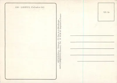 Święta Tereska z Lisieux — obietnica róż — wydano przez Artaud Frères — Rewers