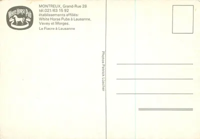 White Horse Pub — Montreux — wydawca White Horse Pub — Rewers