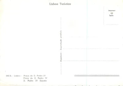 Plac D. Pedro IV — Lizbona — wydawca Lisboa Turística, nr 30C/L — Rewers