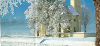 Igreja de St. Johann in der Wies — vista invernal — editor não visível