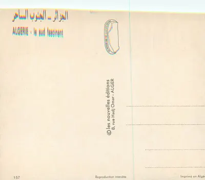 Algerian Desert — Camel Ride — editions les nouvelles éditions — Back