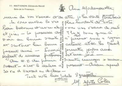 Baie de la Fresnaye — Matignon (Côtes-du-Nord) — Pierre Artaud & Cie, Saint-Herblain — Rewers