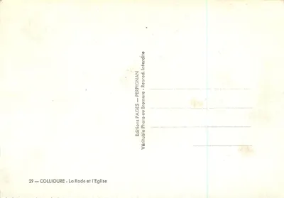 Collioure — Widok na port i kościoł — Wydawnictwo PAGES — Rewers