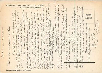 Collioire — Costa Vermelha — O Centro Héliomarin — Édition de l'Europe, 57, Sarreguemines — Verso