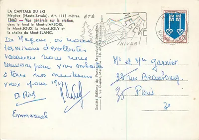Megève — Ogólny widok stacji — Spółka Francuska, Reprodukcja — nr 13663 — Rewers