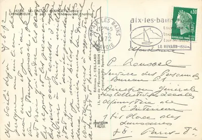 Lago do Bourget — Castelo de Chatillon — Edições J. Cellard — Verso