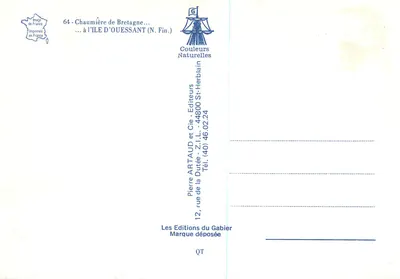 Chalé da Bretanha — na Ilha de Ouessant (N. Fin.) — Couleurs Naturelles — Verso