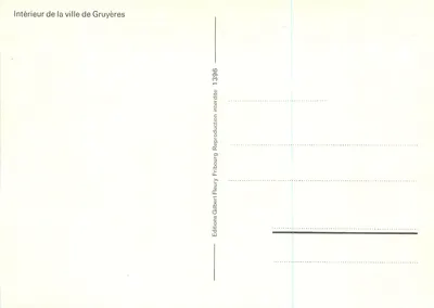 Gruyères — Interior da cidade — Éditions Gilbert Fribourg — Verso