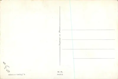 Tema: Mulheres e homens — brincadeiras sobre preferências — M.D. Paris, série 1902/5 — Verso