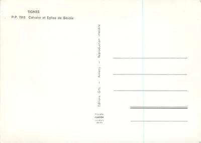Tignes — Calvário e Igreja da Saboia — Éditions Ixakron — Verso